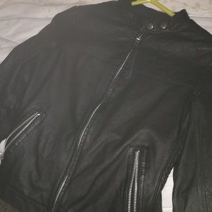 Black leather jacket
